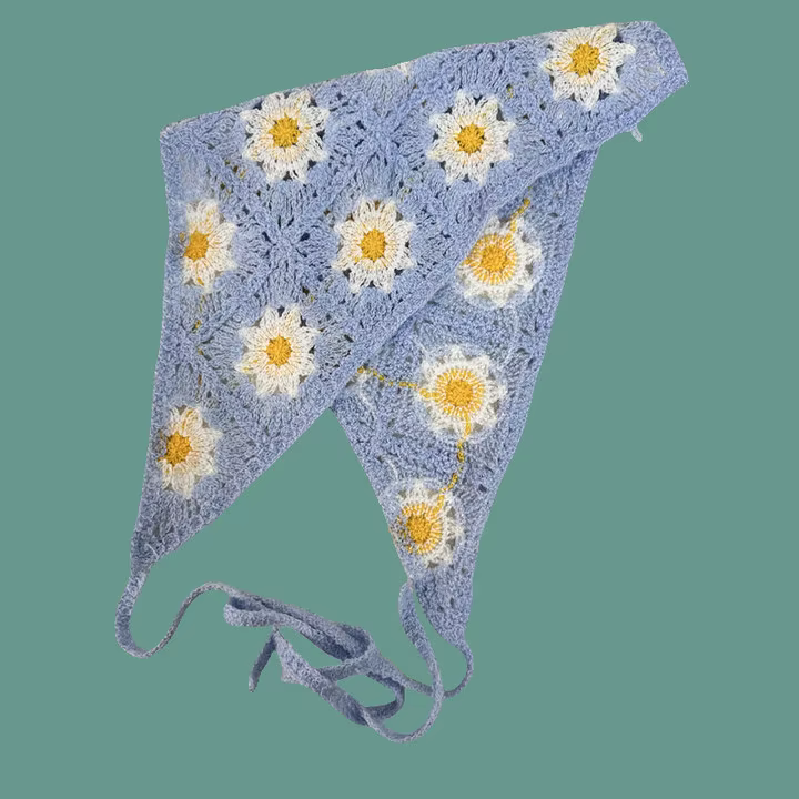 Bandeau écharpe Triangle tricoté élégant pour femmes, mode fille fraise, motif polyvalent, accessoir