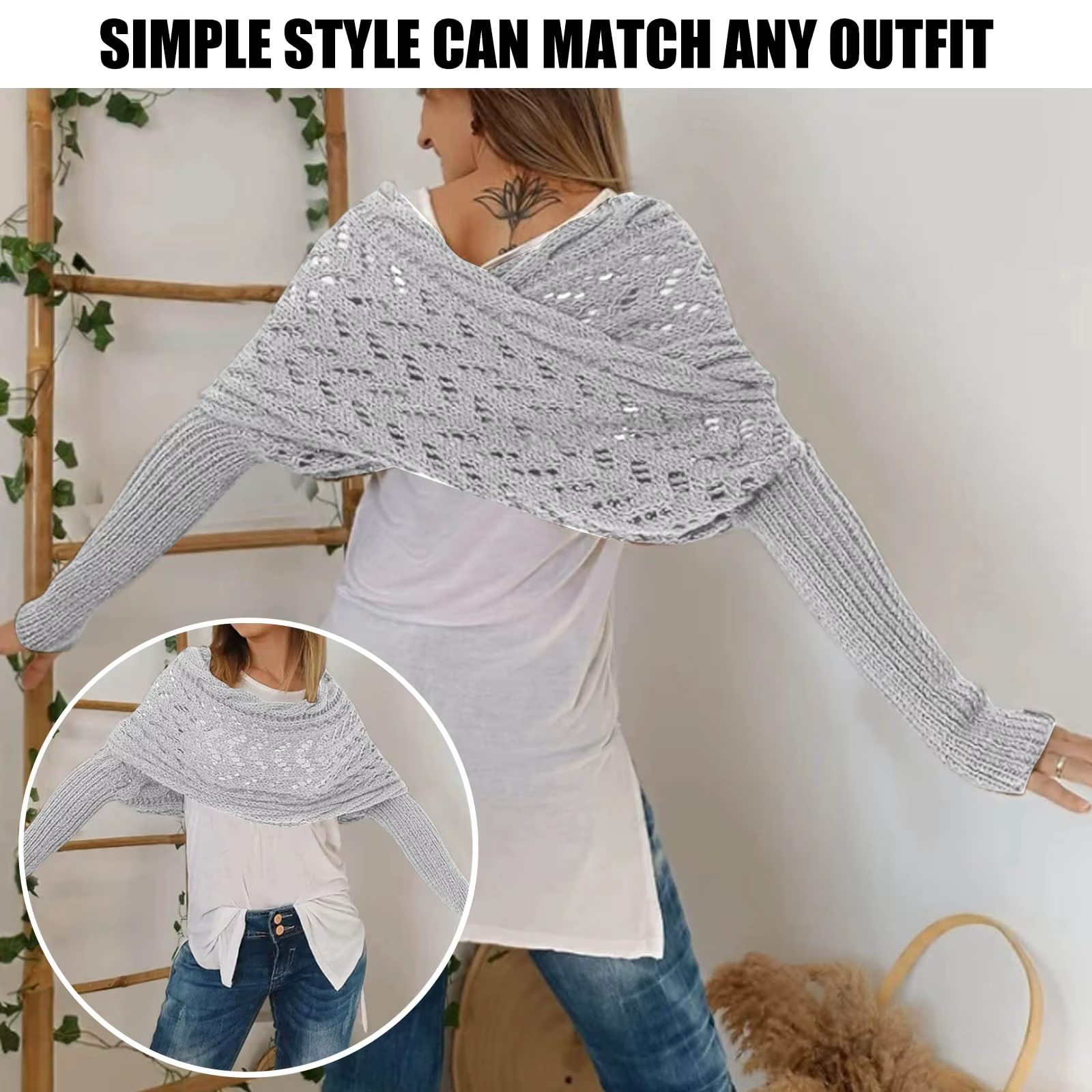 Écharpe multifonctionnelle à manches pour femmes, châle d'hiver avec manches, couleur unie, écharpe 