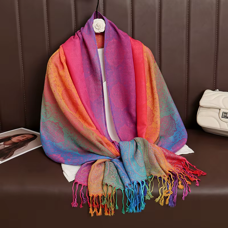 Écharpe en cachemire pour femme, marque de luxe, imprimé, châle chaud et enveloppes, Pashmina, Banda