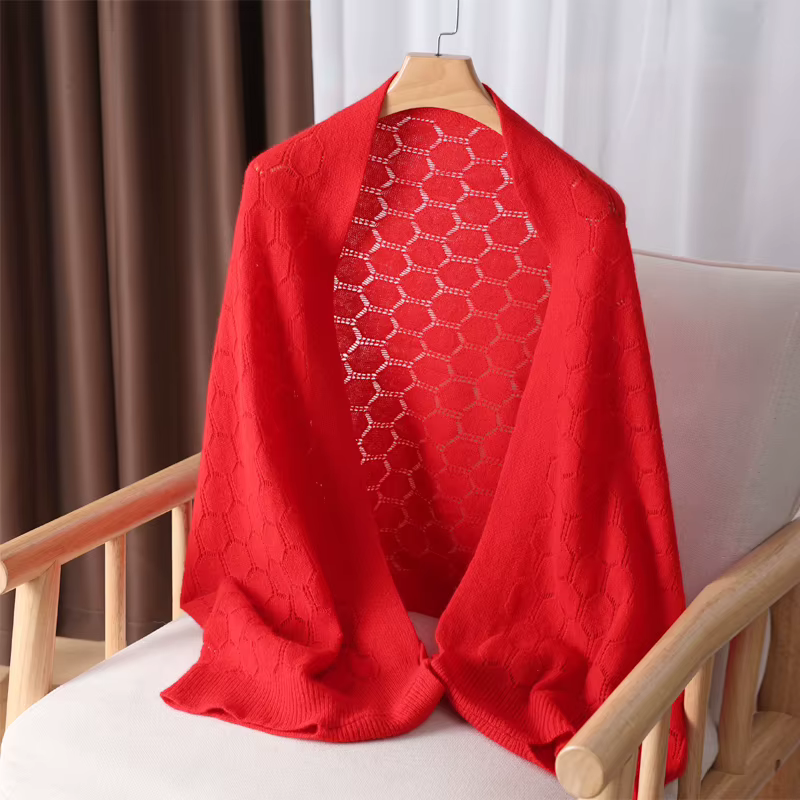 100% laine mérinos évider Pashmina automne hiver cachemire tricoté mode châles luxe géométrie Style 