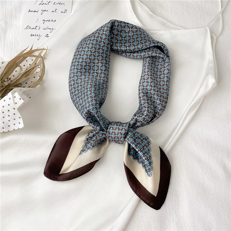 68cm Simple à pois imprimé écharpe femmes quatre saisons simulé foulards en soie mode polyvalent éch