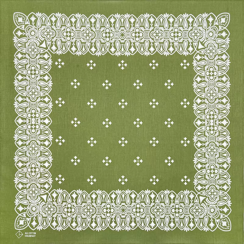 Haute qualité nouveau Design Hip Hop vert Olive coton carré écharpe marin Bandana écharpe ancre impr