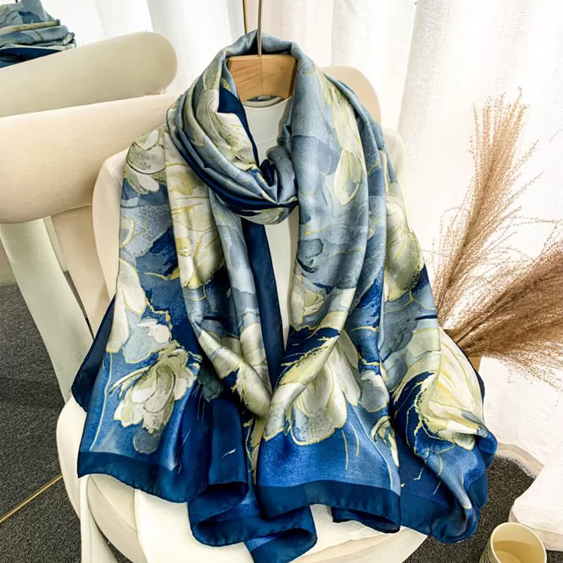 Écharpe de printemps pour femme, design de luxe, en soie lisse, douce, foulard musulman, châle, hija