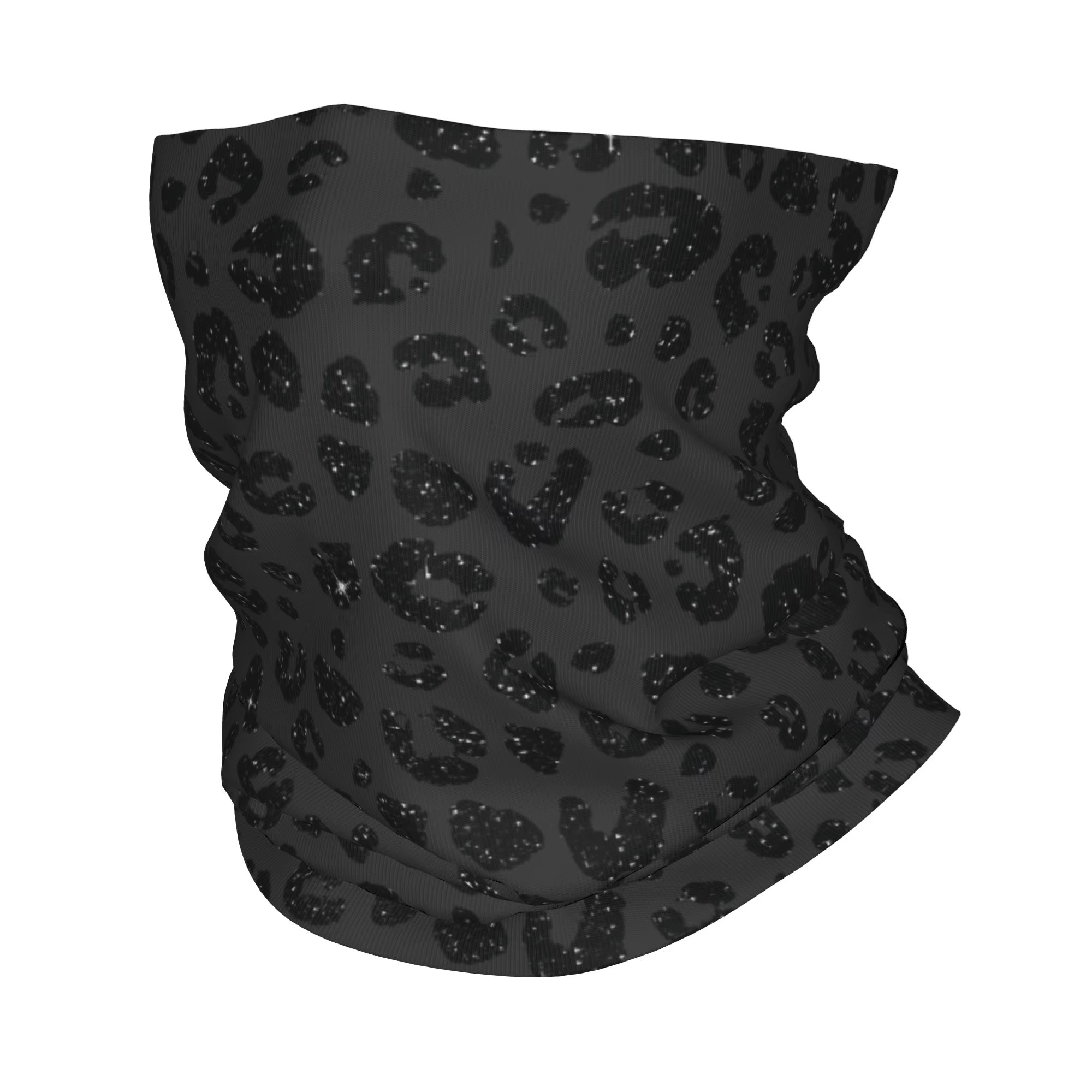Cache-cou bandana imprimé léopard noir, cache-cou imprimé, écharpe multi-usage, bandeau de course po