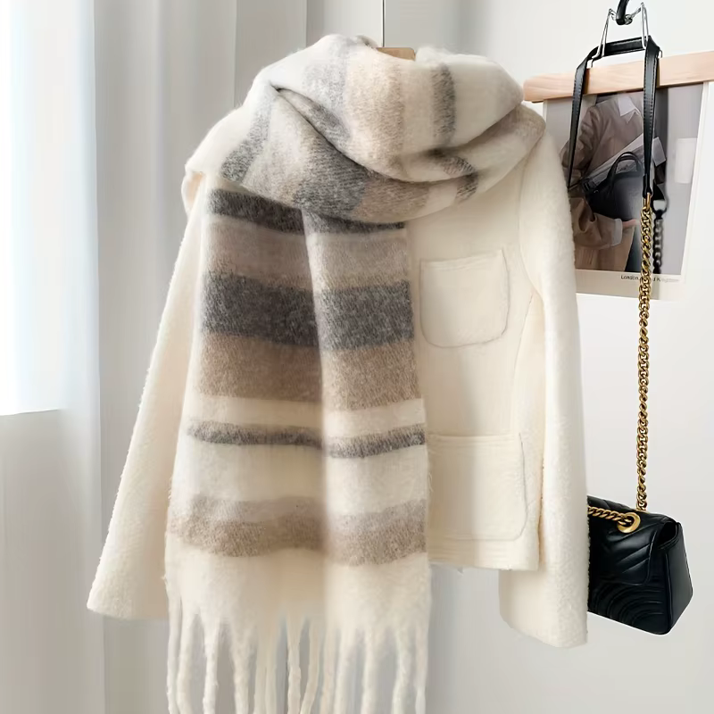 Foulards de couple – Foulards doux et épais, nouvelles grandes écharpes d'hiver, foulards chauds et 