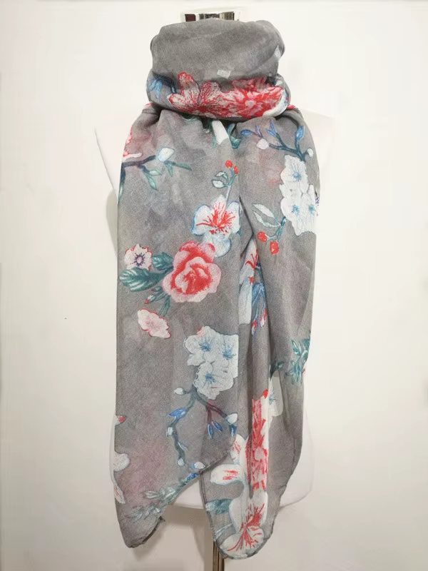 Mode floral long châle écharpe chaude pour les femmes Bandana femmes poncho grande fleur foulards da