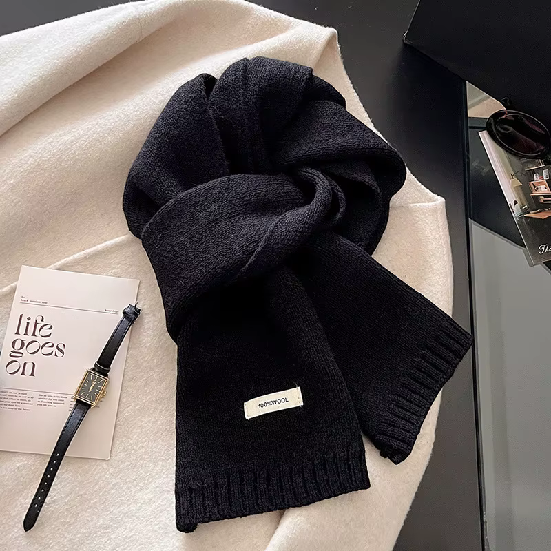 Écharpe bleu Klein pour femme, version coréenne, vintage et tendance, pour l'hiver, cadeau de voyage