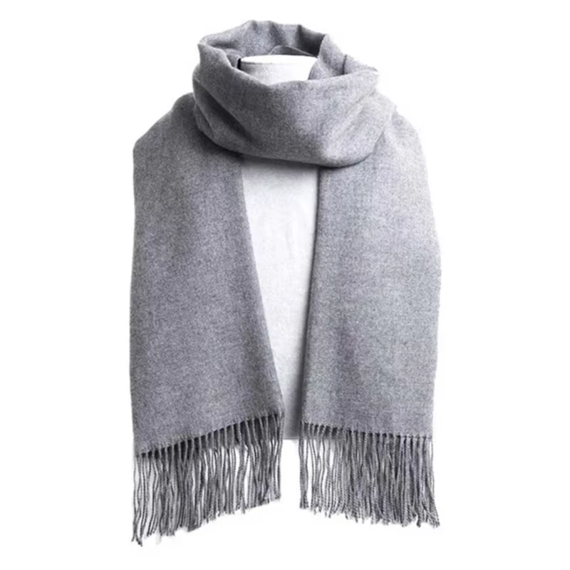 Écharpes en laine, châle en cachemire doux et chaud pour l'hiver, châle épais à longues franges, éch