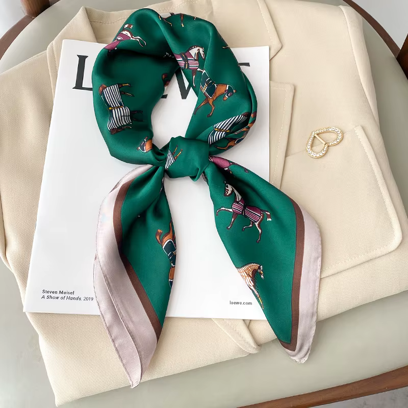InjBag-Foulard Carré Imprimé pour Femme, Bandeau, Bandana, Grand Hijab, Nouvelle Collection d'Été