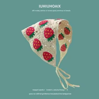 Foulard femme Dopamine menthe française Style Mambo bord de mer Photo fille bandeau tricoté fleur tr