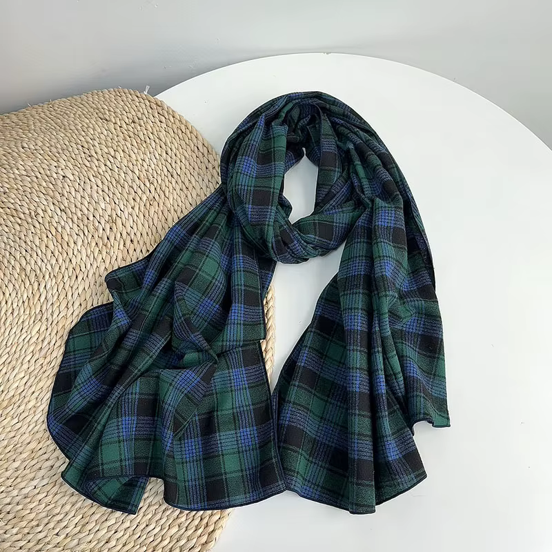 2025 Style britannique 100% coton écharpe rétro Plaid femmes châles et enveloppes dame voyage haute 