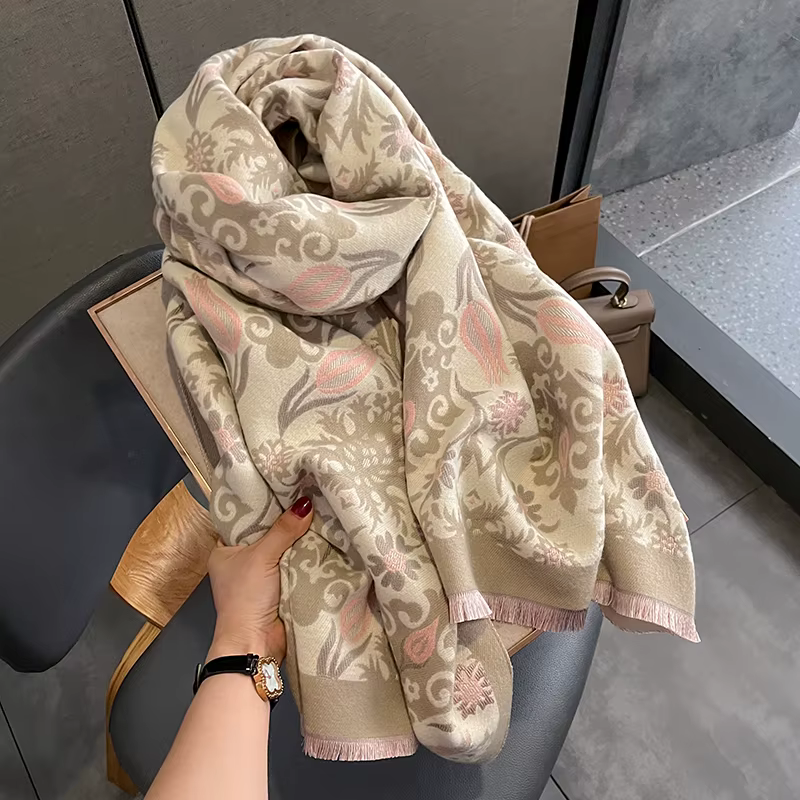 Écharpe chaude en cachemire pour femmes, couverture Pashmina de luxe, châle épais, foulard à la mode