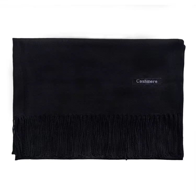 Écharpe en Cachemire pour Femme, Pashmina, Wraps Chauds d'Hiver, Grand Châle avec Pompon, Optique So