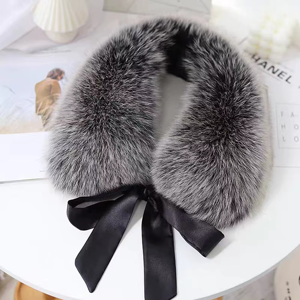 Hiver cou plus chaud col de fourrure de raton laveur fourrure écharpe femmes manteau capuche décor l