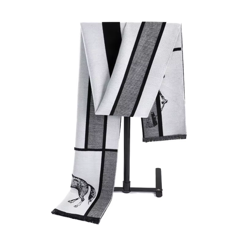 Homme automne hiver motif cheval écharpe de luxe Gentleman cachemire sentiment silencieux étudiant p