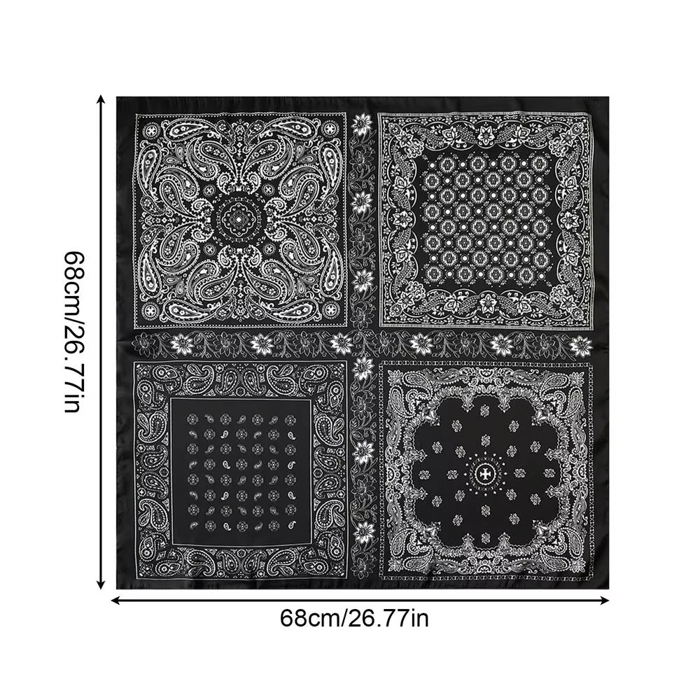Foulard carré vintage en satin de soie, écharpe multifonction pour cheveux, bandeau, châle pour femm