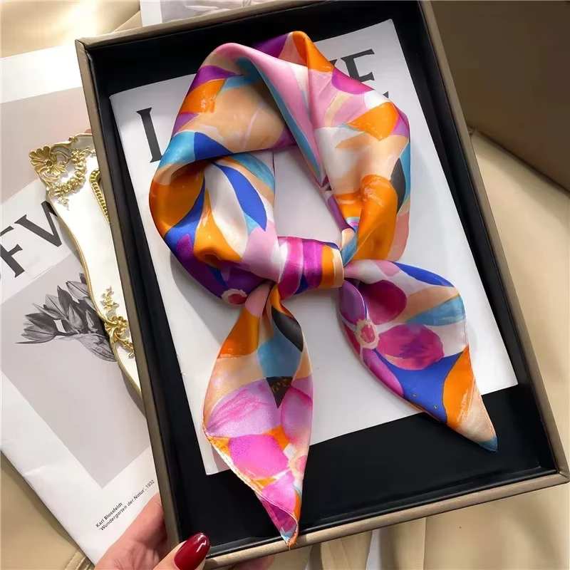 Écharpe imprimée Graffiti 68cm pour femmes, écharpe en Fiber de Polyester, mode polyvalente, vêtemen