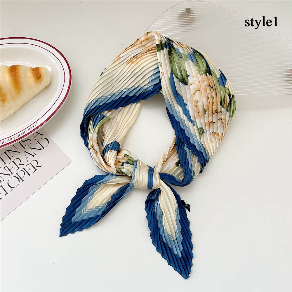 Foulard carré pliable pour femme, mode printemps-été, bandana, châle, accessoire de cheveux élégant,