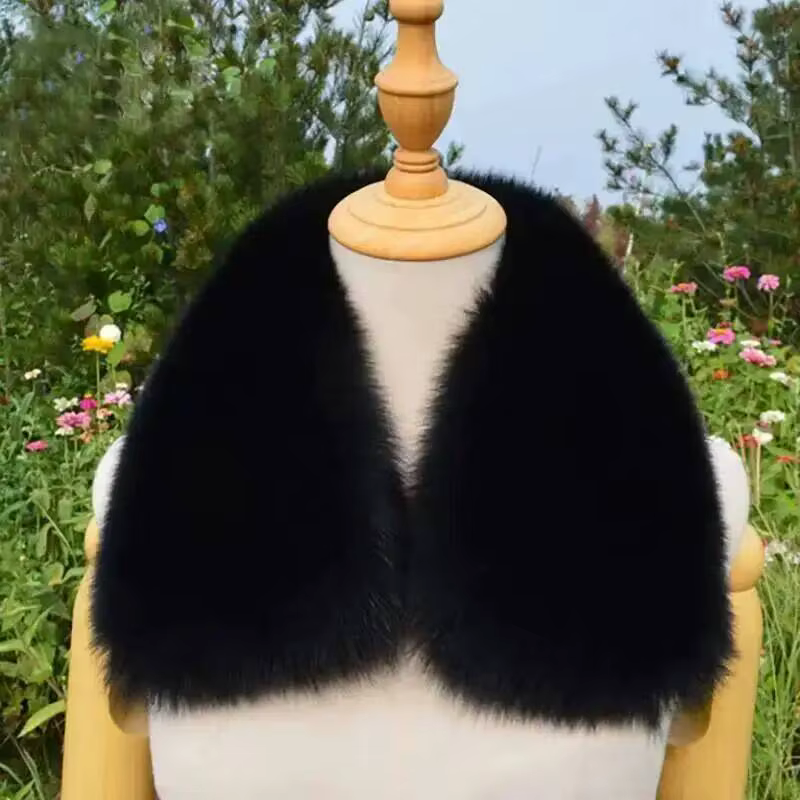 Écharpe en fourrure de renard 100% naturelle, col en fourrure véritable, châle d'hiver luxueux et mo