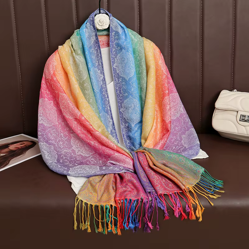 Écharpe en cachemire pour femme, marque de luxe, imprimé, châle chaud et enveloppes, Pashmina, Banda