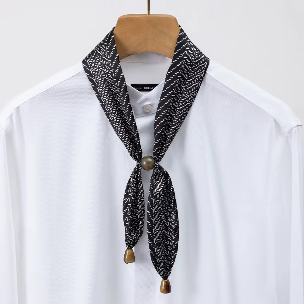 Écharpe étroite de style ethnique vintage pour femmes : légère, polyvalente, style bandana, pour le