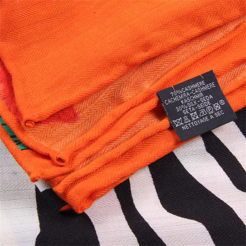 POBING foulard en cachemire de soie femmes châles roulés à la main mouche cheval imprimé foulards ca