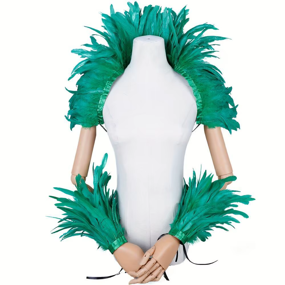 Châle élégant en plumes rouges pour femmes, pour Halloween, Punk, Cosplay, fête Y2K, Style de stylis
