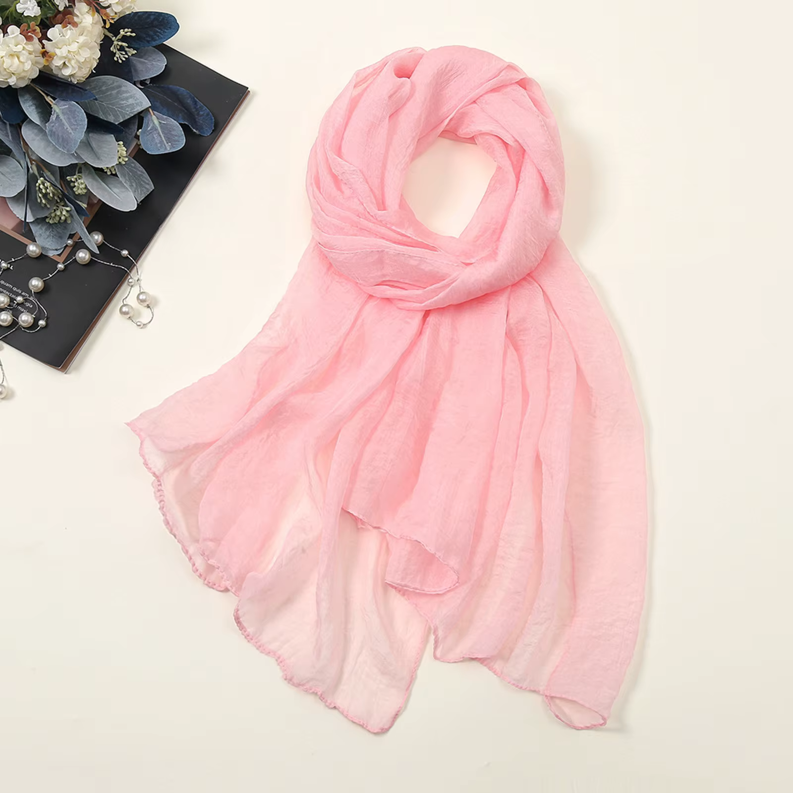 Écharpe en mousseline de soie pour dames, châle, foulards, bandana, respirant, protection solaire, d