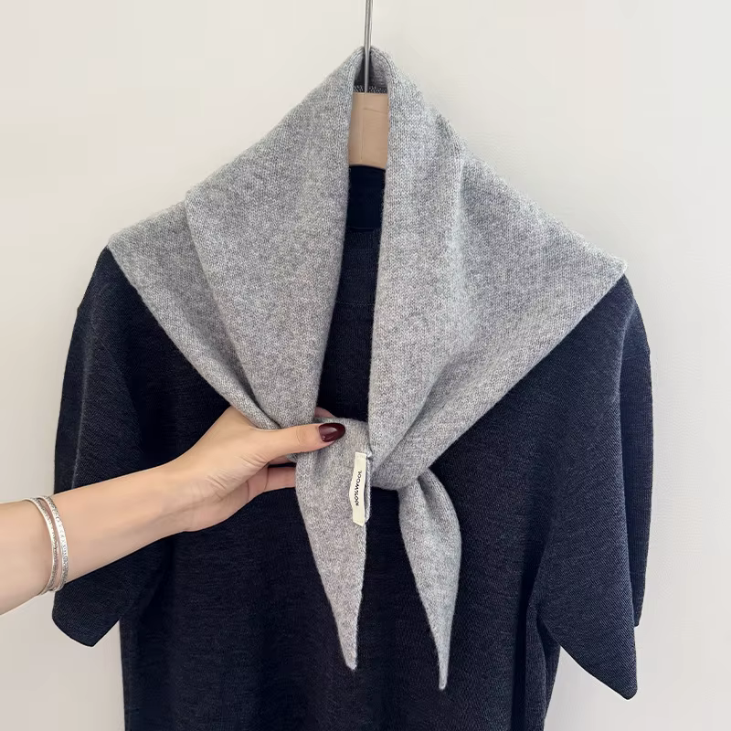 Écharpe tricotée 100% laine pour femme, écharpe chaude d'hiver, couleur unie brillante, châle épais,