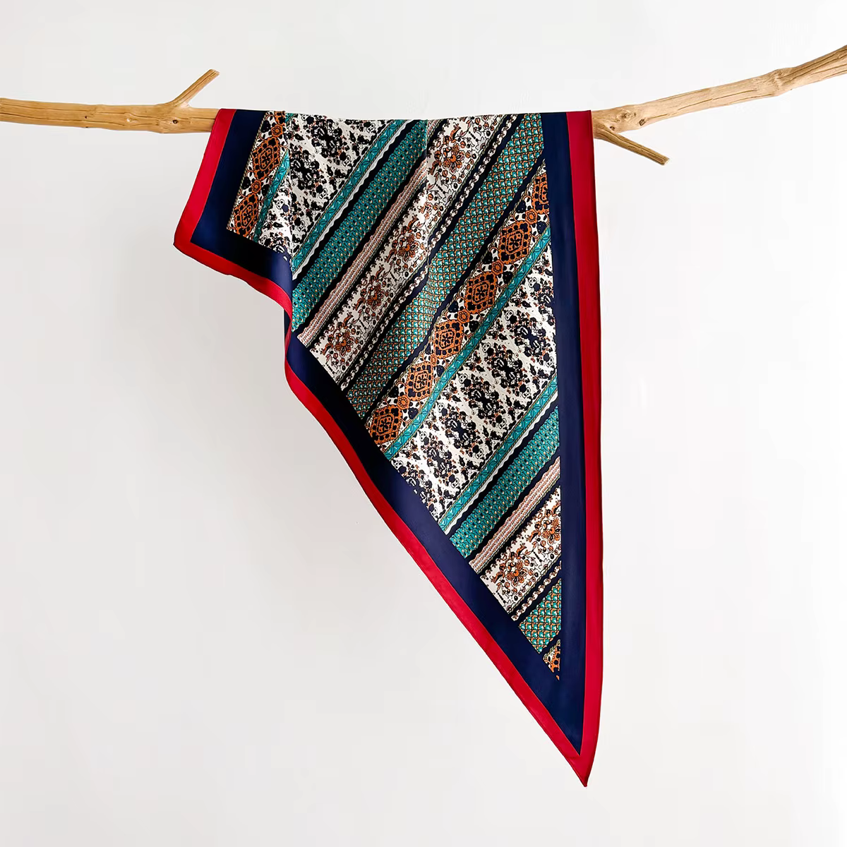 Écharpe carrée imprimée tendance pour femme, foulards en soie imitation douce, bandanas, hijab de lu