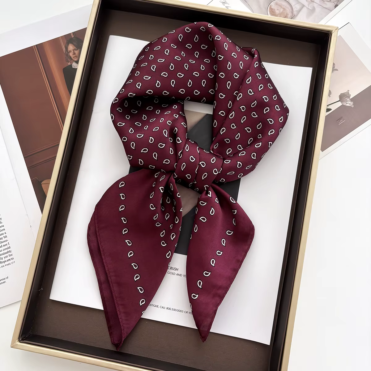 Foulard carré pour femme en satin doux à imprimé floral, écharpe, bandana, accessoire pour cheveux,
