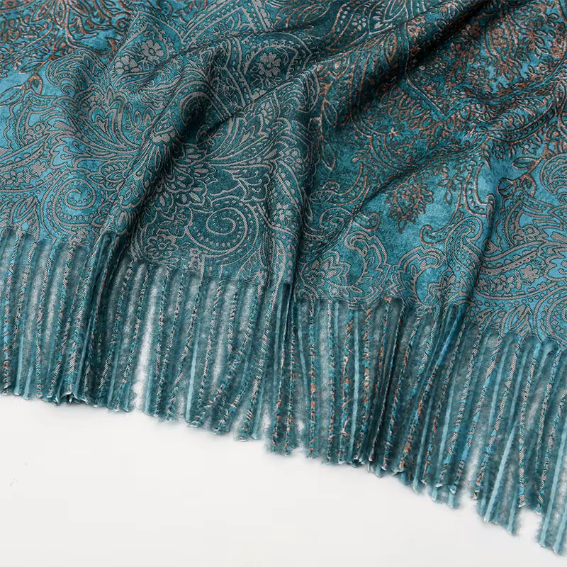 Écharpe Pashmina en Cachemire à Imprimé Paisley pour Femme, Châle Enveloppant Hijab, Marque de Luxe,