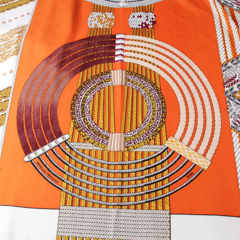 135CM foulard en cachemire de soie femmes châles roulés à la main rayures géométriques foulards carr