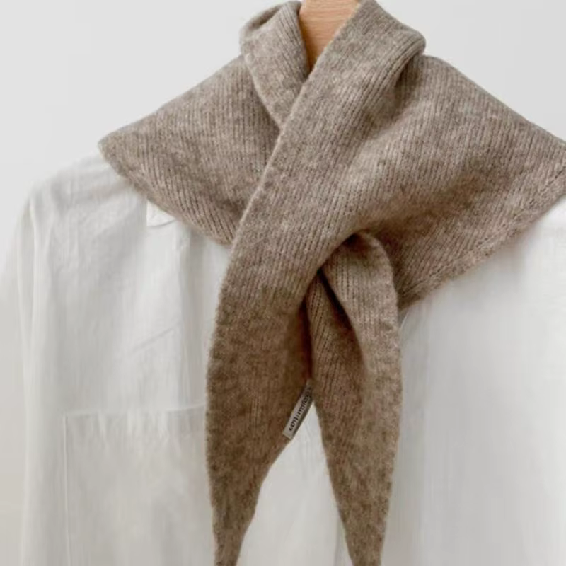 Coupe-vent chauffe-cou chaud triangulaire tricoté écharpe tricoté résistant au froid châle automne h