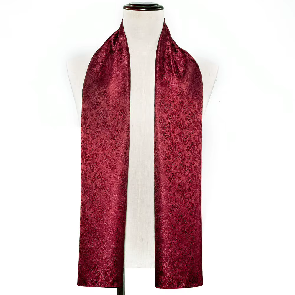 Écharpe pour homme Barry.Wang, jacquard floral, motif paisley, décontractée, formelle, or, vert, rou