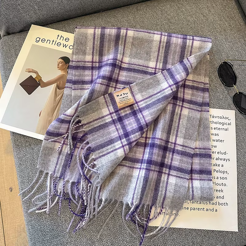 Luxe hiver 100% laine écharpe femmes Plaid cachemire mouchoir chaud Pashmina femme châle paréo doux 