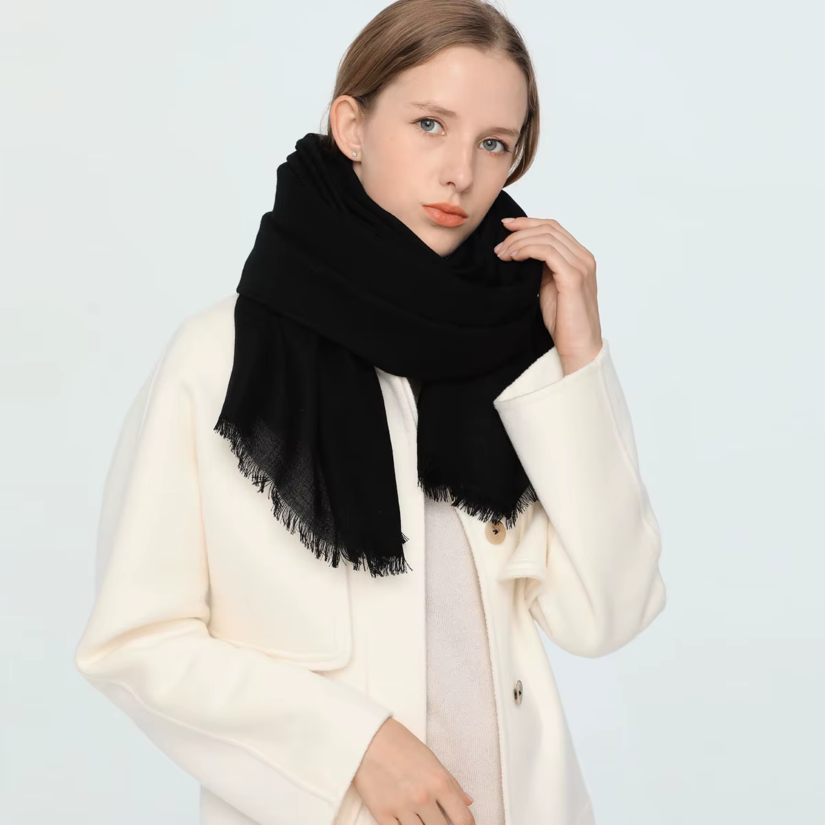 Bufanda-Écharpe en cachemire de marque de luxe pour hommes et femmes, écharpes en laine, grande tail