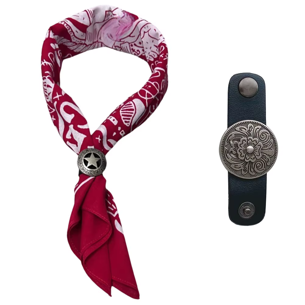 Mode surdimensionné Bandana écharpe Style occidental avec boucle florale Hip Hop foulard coton carré