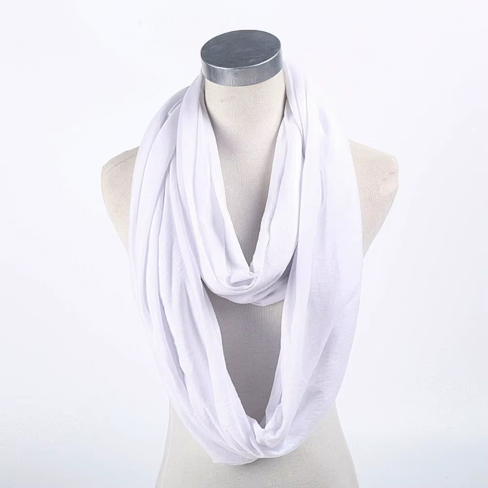 Nouveau foulard infini uni en mélange de coton doux, écharpe légère en boucle pour femme
