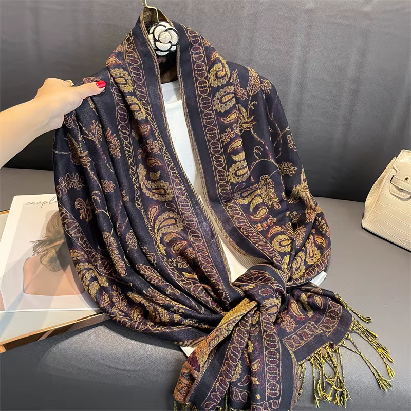 Marque de luxe automne cachemire Pashmina châle dame Wrap chaud hiver foulards Design imprimé femme 