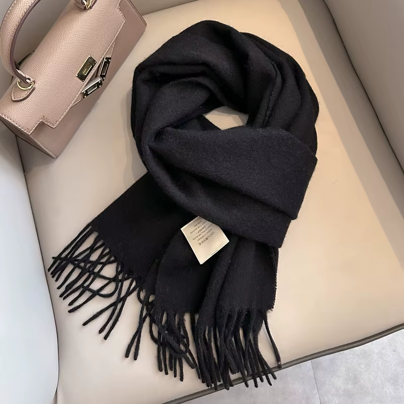 Luxe 100% laine écharpe femmes solide hiver cachemire mouchoir chaud Pashmina femme dame châle Hijab