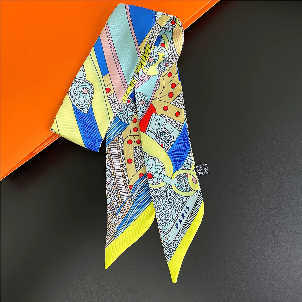 Magnifique Foulard d'été imprimé selle, Design de marque pour femmes, sac slim, bandeau pour cheveux