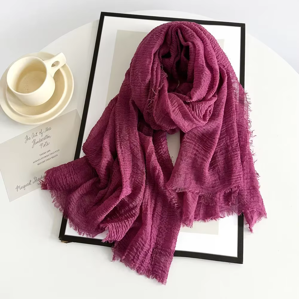 Femmes coton lin écharpe châle Hijab musulman Long foulard foulards bandeau solide foulards femme pl