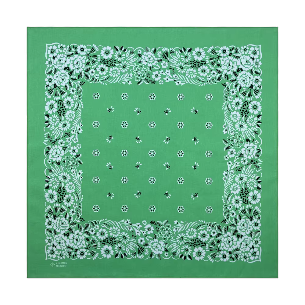 Écharpe Bandana carrée en coton vert, nouveau Design de haute qualité, écharpe Hip Hop imprimée, ban