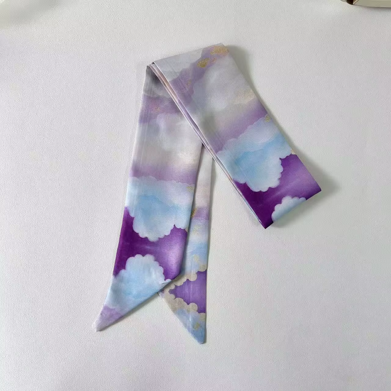 Écharpe en soie fraîche et chic, accessoire de cheveux tendance pour femmes, ruban polyvalent de hau