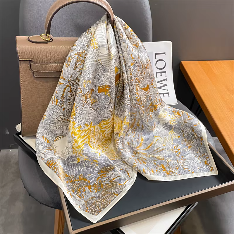 100% véritable Foulard en soie nouveau châle naturel enveloppes femmes dames mode foulards Foulard B