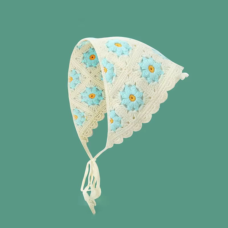 Bandeau écharpe Triangle tricoté élégant pour femmes, mode fille fraise, motif polyvalent, accessoir