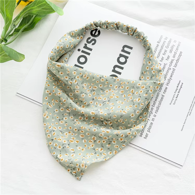 Foulard triangulaire, bandeau élastique pour cheveux pour femme, nouveau foulard en tissu floral, ac