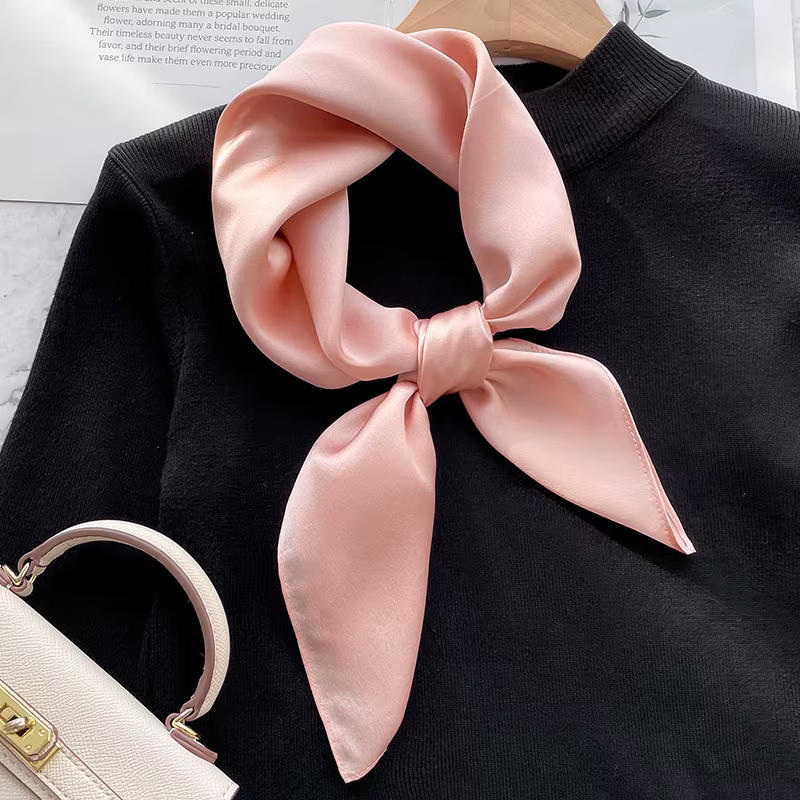 70Cm 100% foulard en soie de mûrier femmes foulards carrés Bandana Wrap foulard mûrier printemps mod