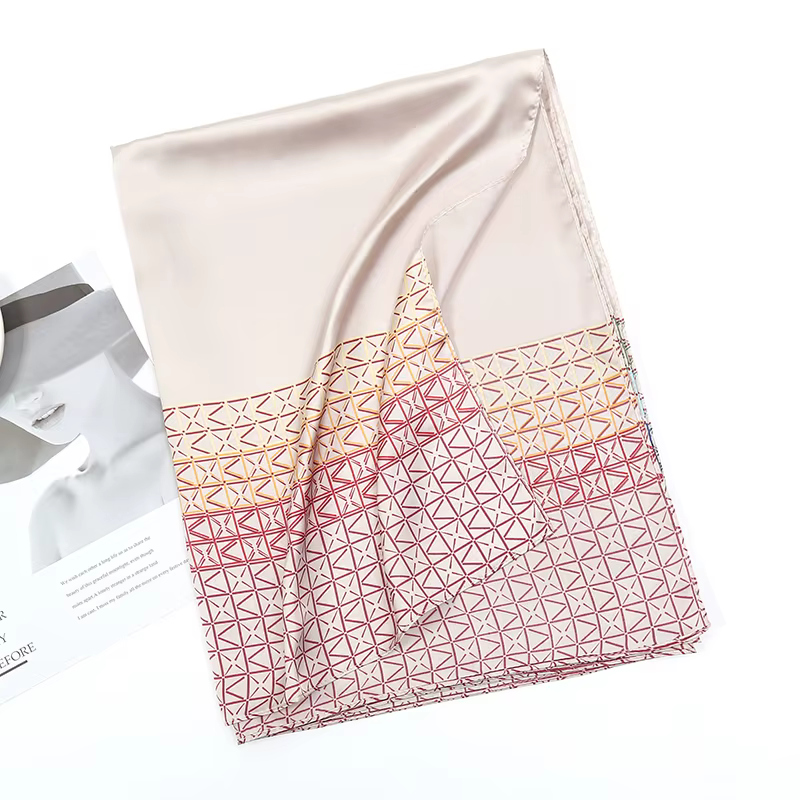 Foulard Carré en Soie Imprimée pour Femme, Design Luxueux, Châle Grande Taille, Bandeau Valide ens, 